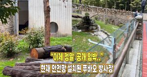 “저 모습을 보니 눈물날 것 같아요” 지난 주말 선수핑 기지 푸바오 방사장 안전망 설치됐다